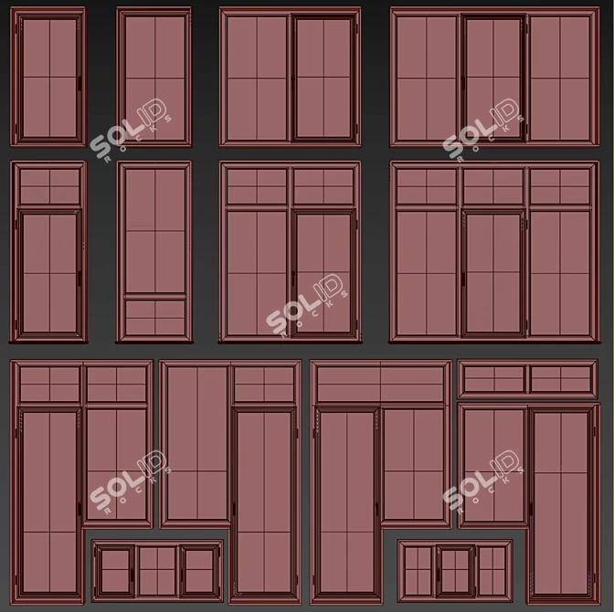 Versatile Interior/Exterior Window Models 3D model image 6