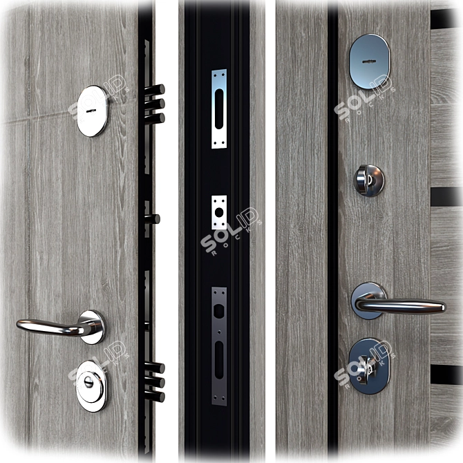 Metal Entry Door Tetris Teddy 3D model image 2