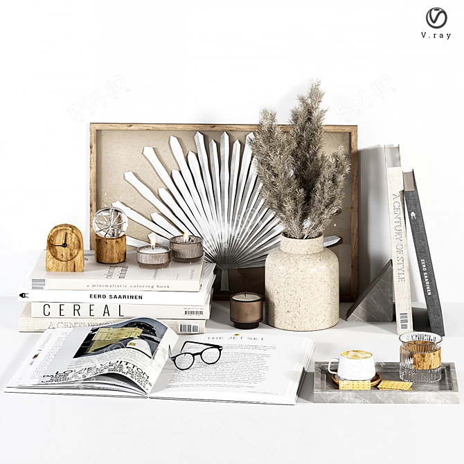 Elegant 3D Decor Set - VRay 3D model image 1