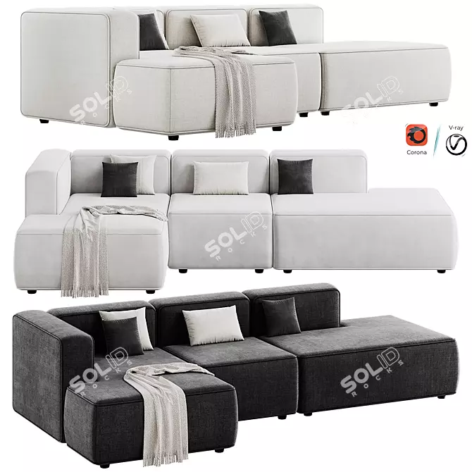 BASECAMP XL Modular Modern Sofa 3D model image 1