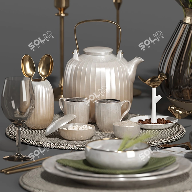 Modern Tableware Set 3D 2018 3D model image 3