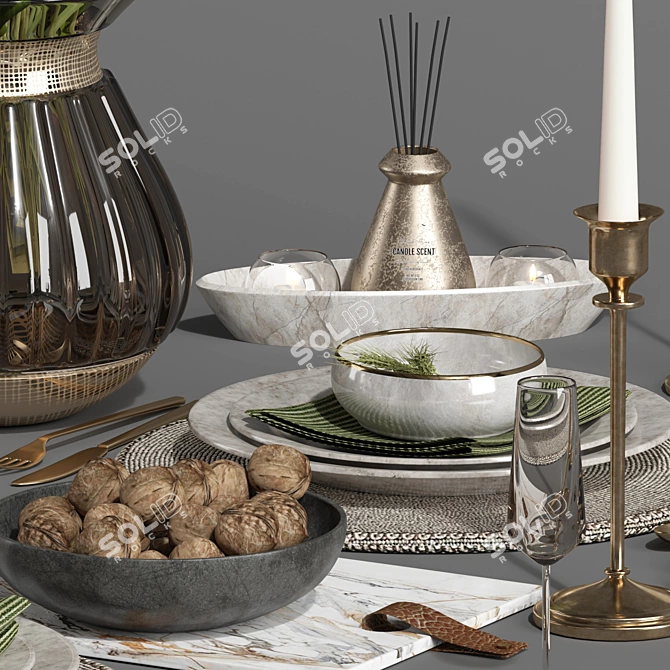 Modern Tableware Set 3D 2018 3D model image 5