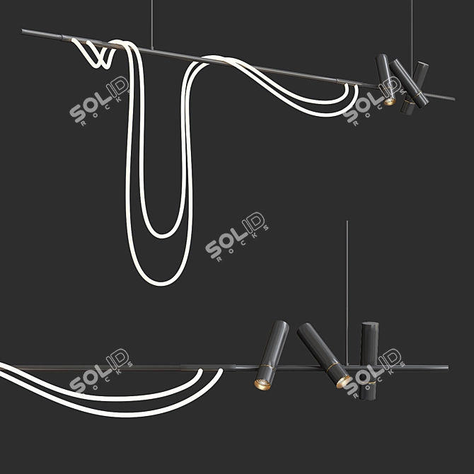 Scandinavian Style Designer Chandelier 3D model image 2