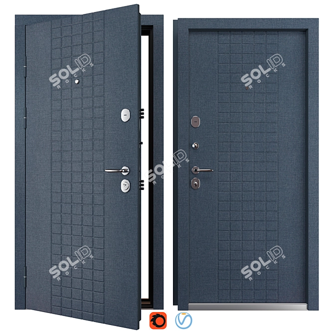 Turin Metal Entry Door (Bear) 3D model image 1