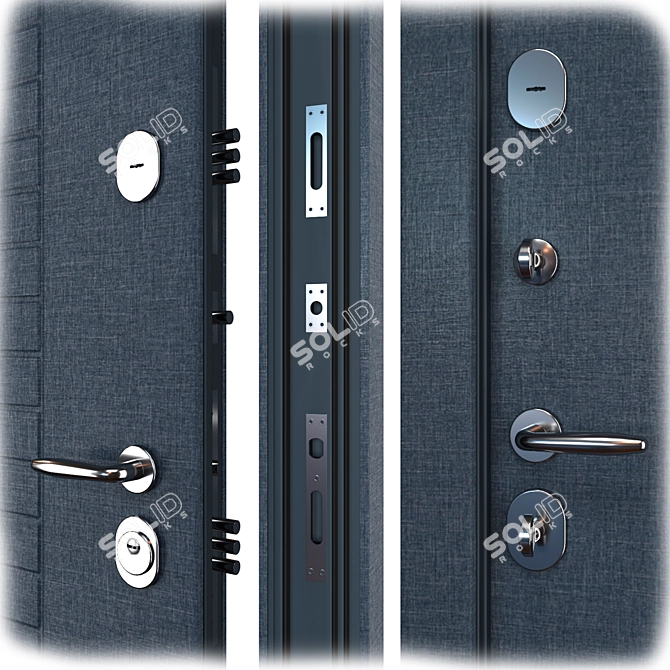 Turin Metal Entry Door (Bear) 3D model image 2