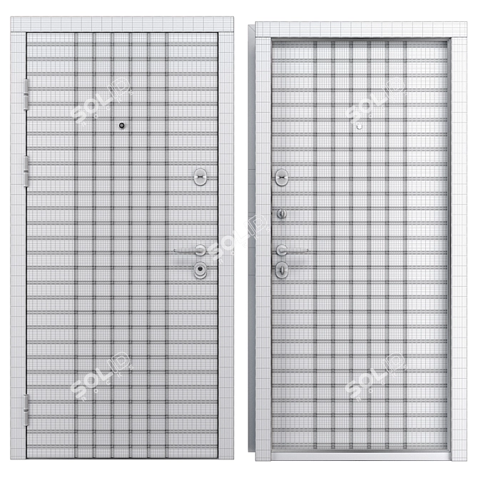 Turin Metal Entry Door (Bear) 3D model image 4