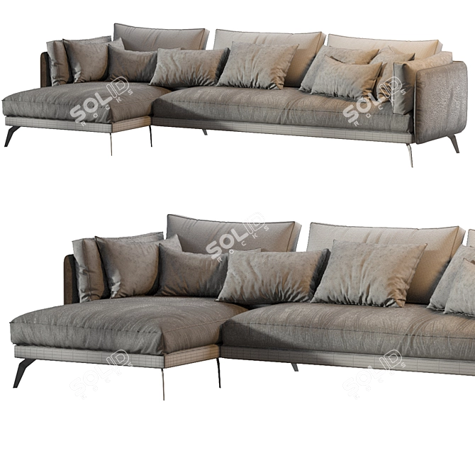 Modern Milanese Style Console 3D model image 5