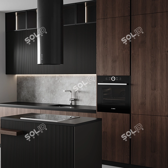 Sleek Modern Kitchen Design 2015 3D model image 2