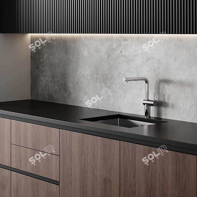 Sleek Modern Kitchen Design 2015 3D model image 3