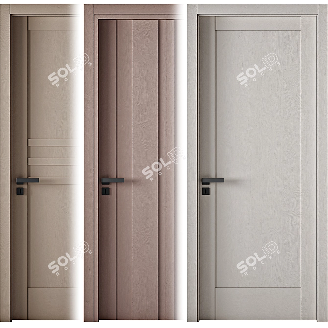 Modern Interior Doors Collection 3D model image 1