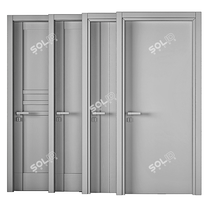 Modern Interior Doors Collection 3D model image 7