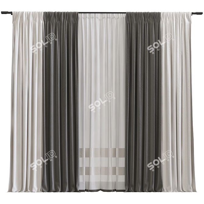 Elegant Curtain Redesign 3D model image 1