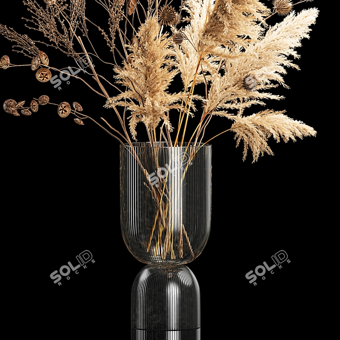 Luxury Dried Flower Vase 3D model image 3