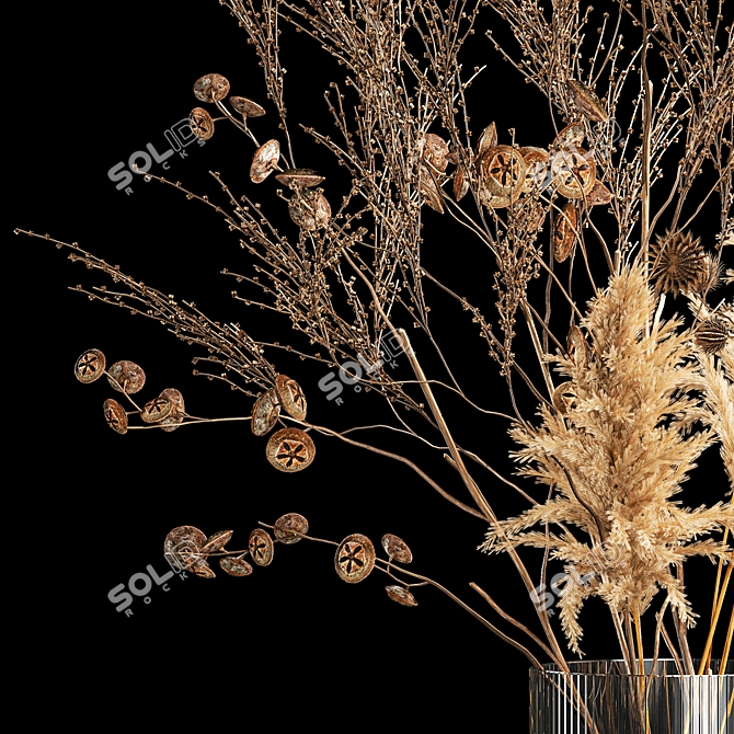 Luxury Dried Flower Vase 3D model image 4