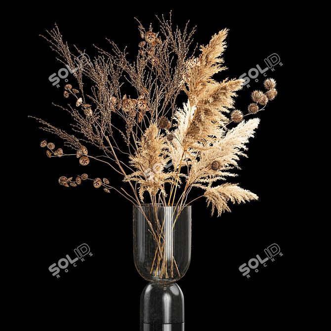 Luxury Dried Flower Vase 3D model image 6