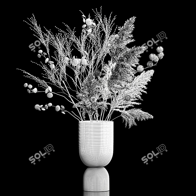 Luxury Dried Flower Vase 3D model image 7