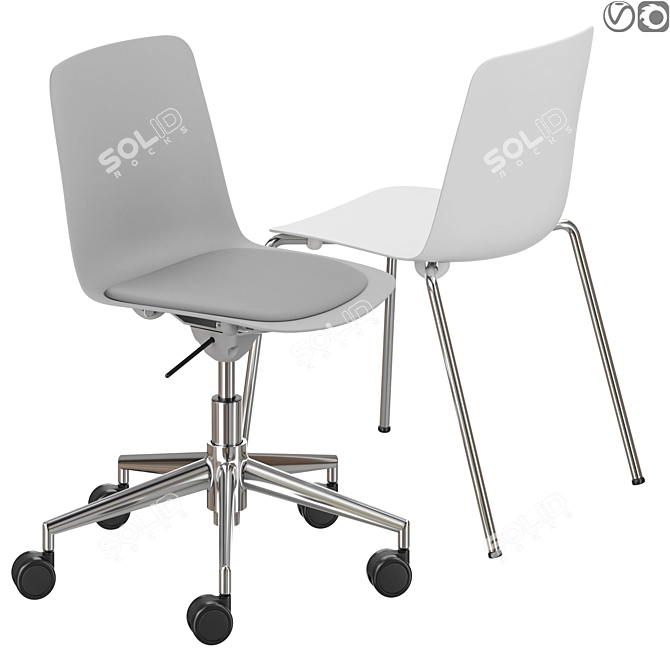Premium Geometric Chair: Colos Vesper 3D model image 1