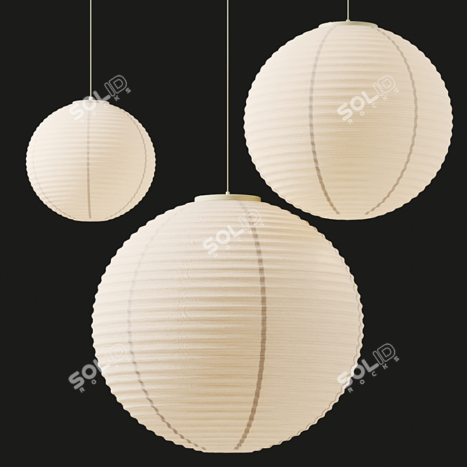 Vitra Akari Paper Pendant Lights 3D model image 2