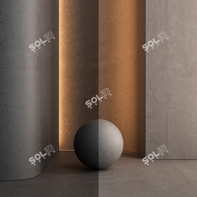 Textured Concrete Wall Material 3D model image 3