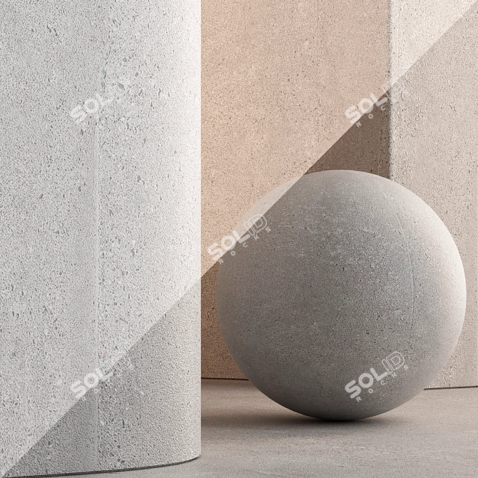 Textured Concrete Wall Material 3D model image 4