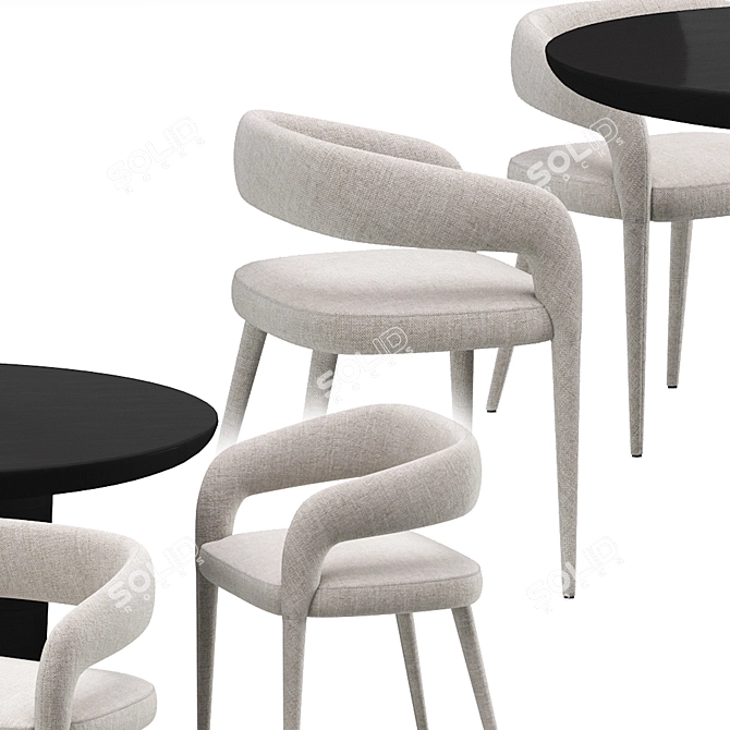 Modern Concrete Dining Set Collection 3D model image 4