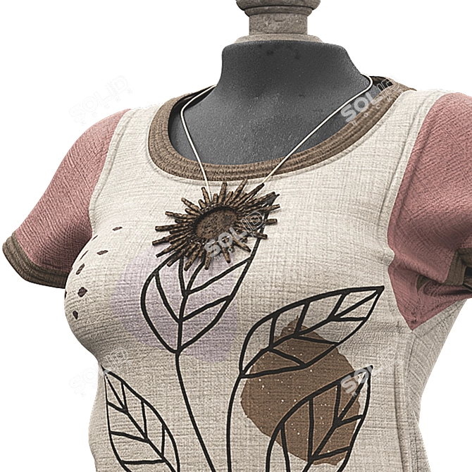 Boho Girl T-Shirt Collection 3D model image 3