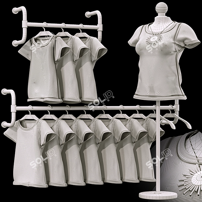 Boho Girl T-Shirt Collection 3D model image 8