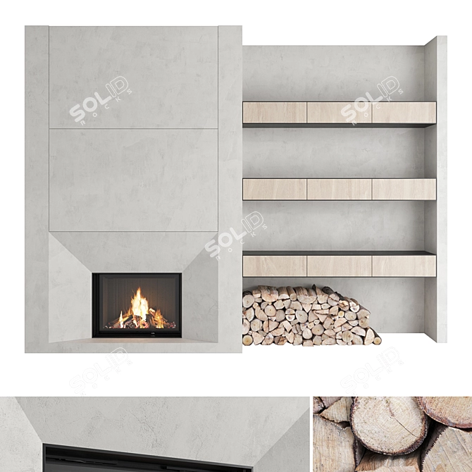 Impression Fireplace Wall Set 29 3D model image 1