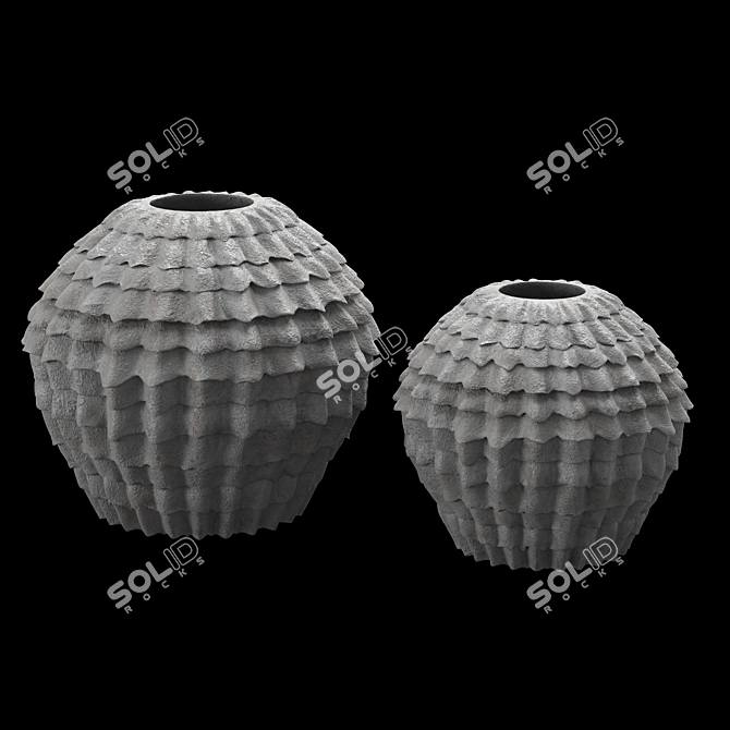 Elegant Ceramic Brabant Vase 3D model image 1