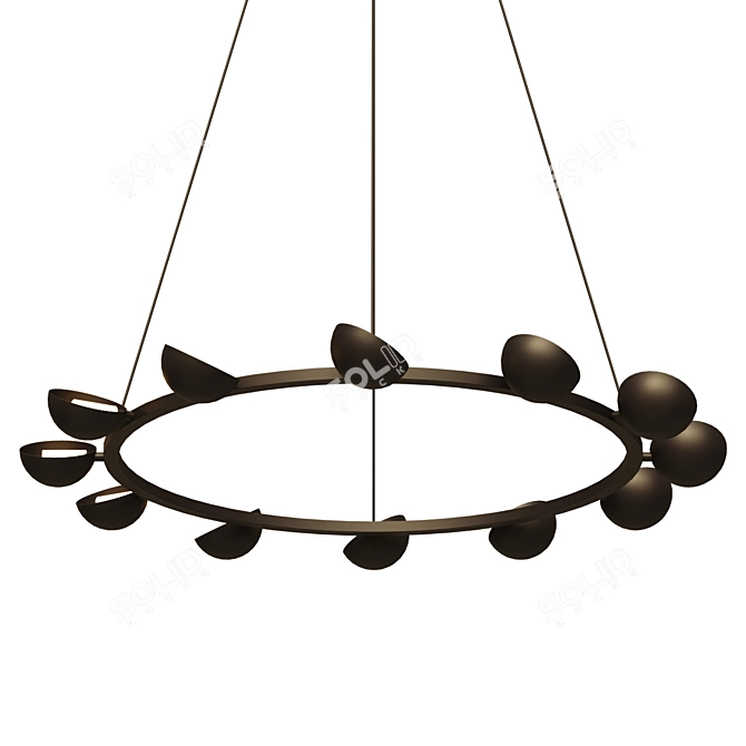 Avion Round Chandelier: Elegant Lighting Choice 3D model image 1