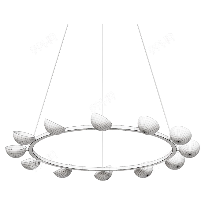 Avion Round Chandelier: Elegant Lighting Choice 3D model image 2