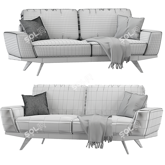 Stylish 2014 Petra Sofa Set 3D model image 3