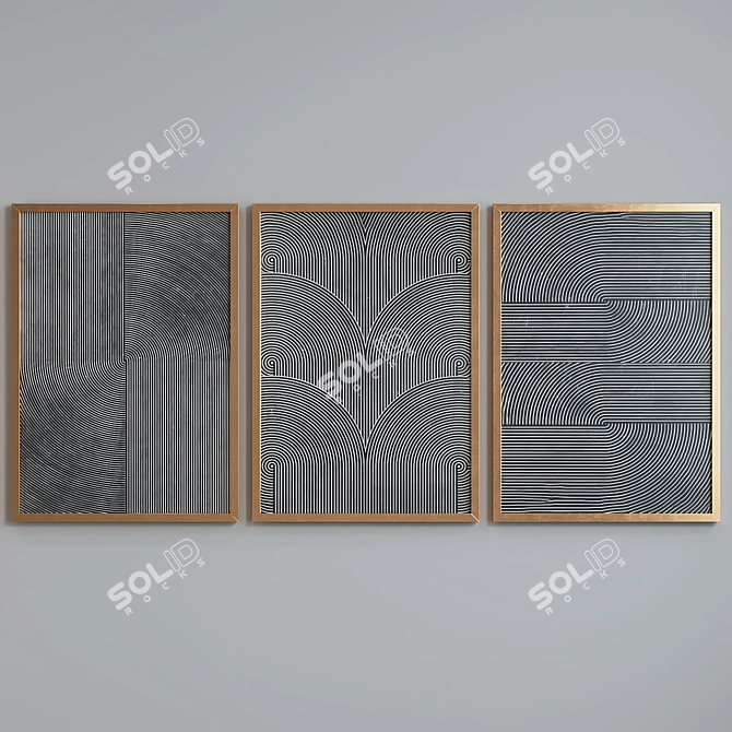 Modern Abstract Picture Frame Set 3D model image 4