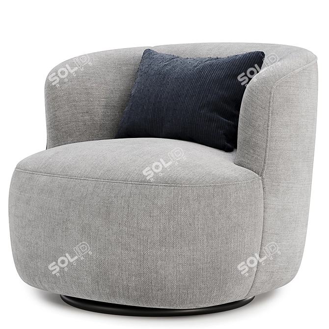 Swivel Barrel Chair, 3 Colors 3D model image 4