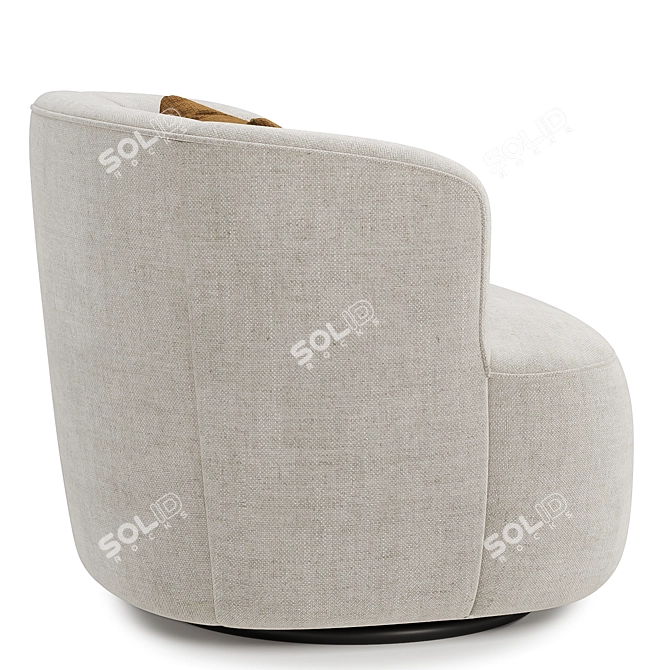 Swivel Barrel Chair, 3 Colors 3D model image 5