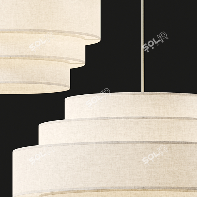 Miguel Fabric Ottoman Set 3D model image 3