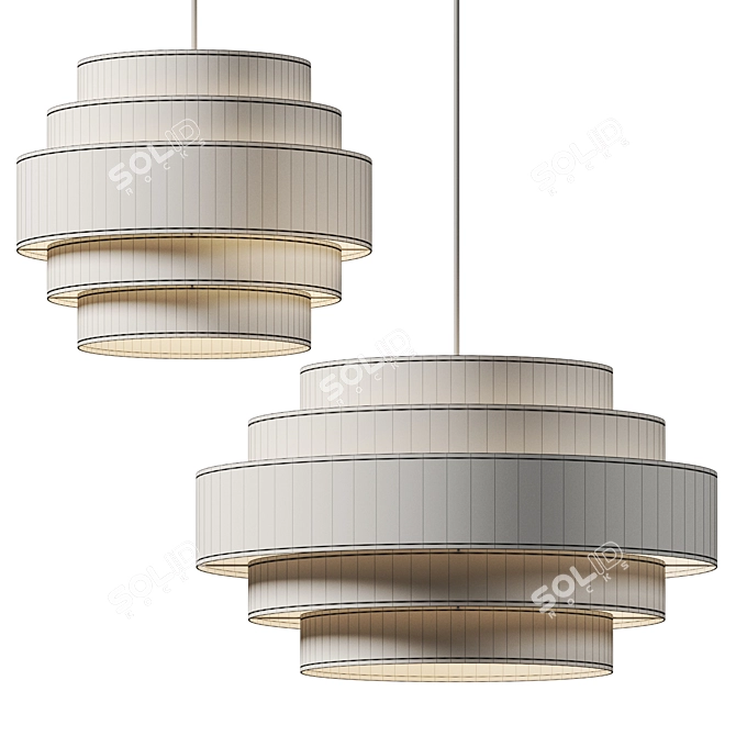 Miguel Fabric Ottoman Set 3D model image 4