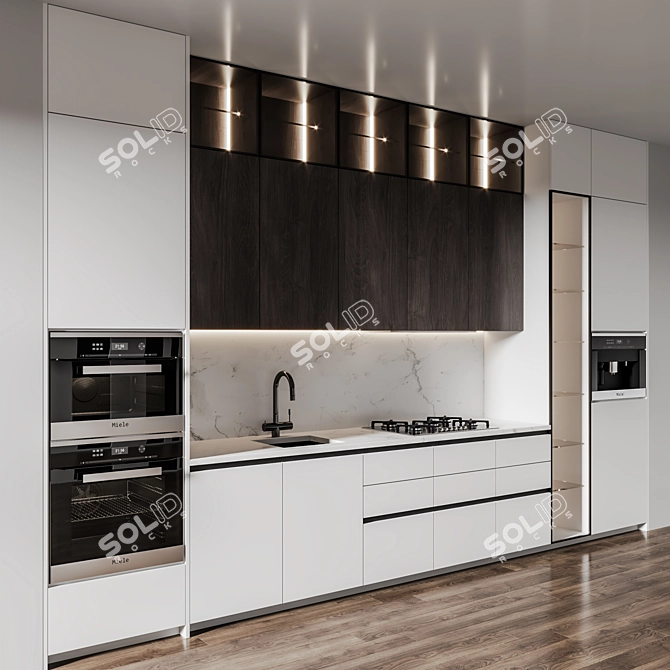 Modern 3D Kitchen Set 3D model image 3