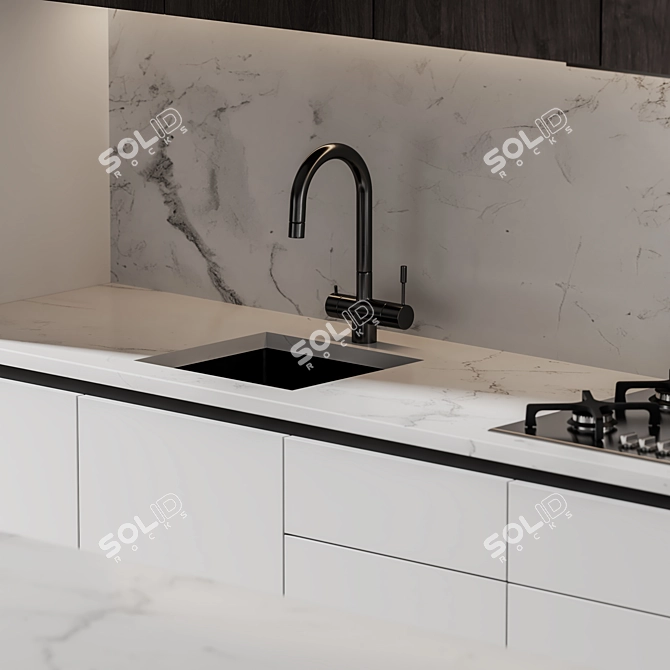 Modern 3D Kitchen Set 3D model image 4