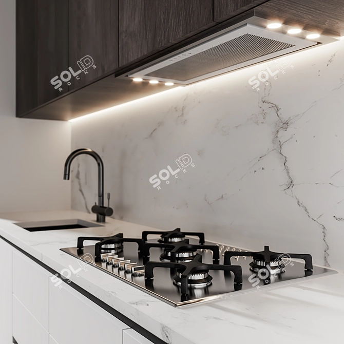 Modern 3D Kitchen Set 3D model image 5