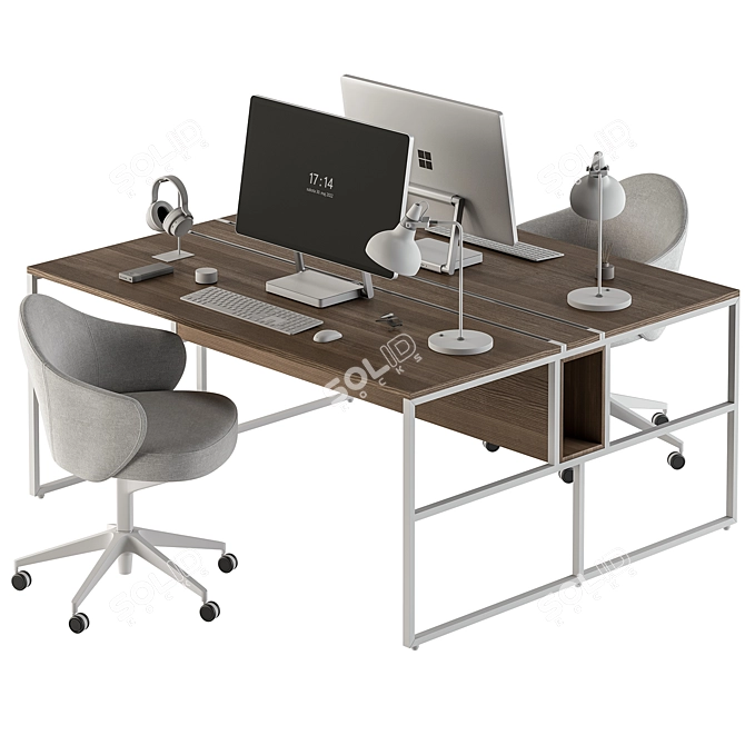 Office Essentials Employee Furniture Set 3D model image 2