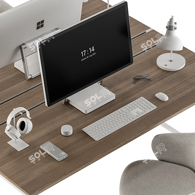 Office Essentials Employee Furniture Set 3D model image 3