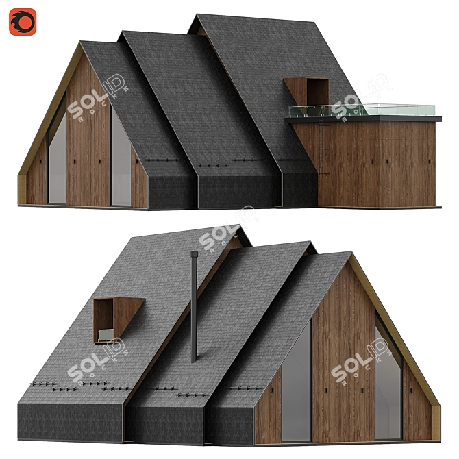 A-Frame Style House Model 3D model image 1