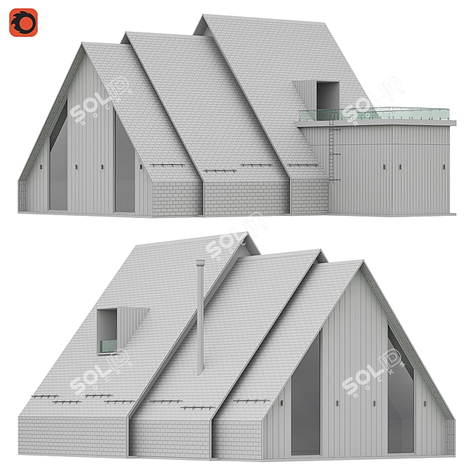 A-Frame Style House Model 3D model image 2