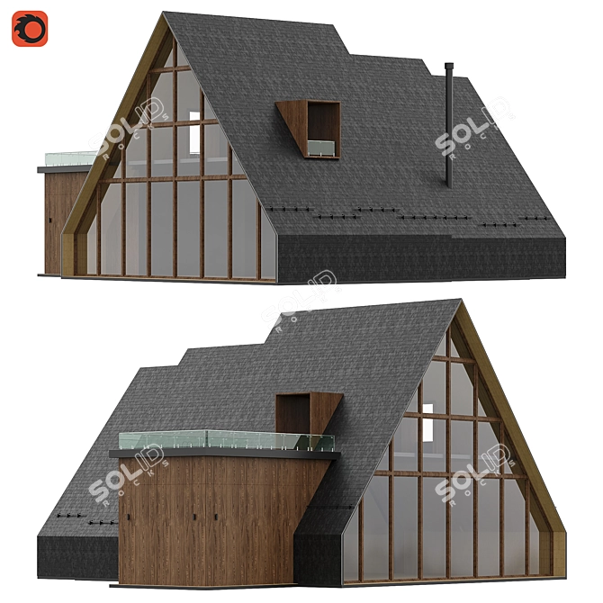 A-Frame Style House Model 3D model image 3