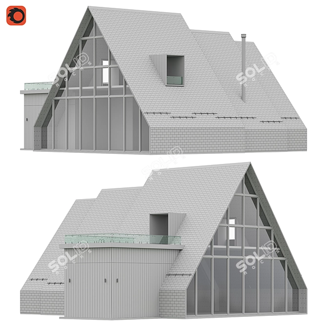 A-Frame Style House Model 3D model image 4