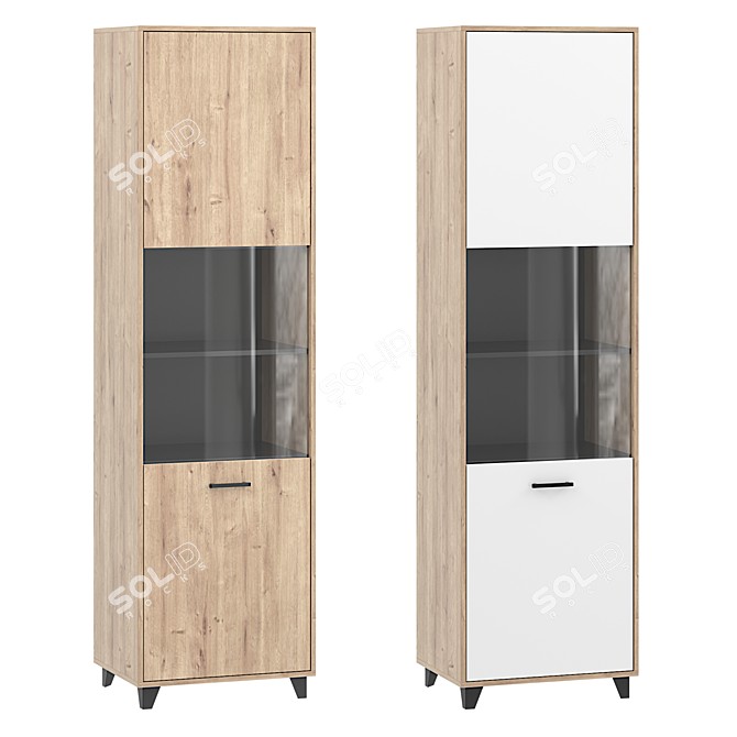 Oakland Display Cabinet Белый Oak 3D model image 1