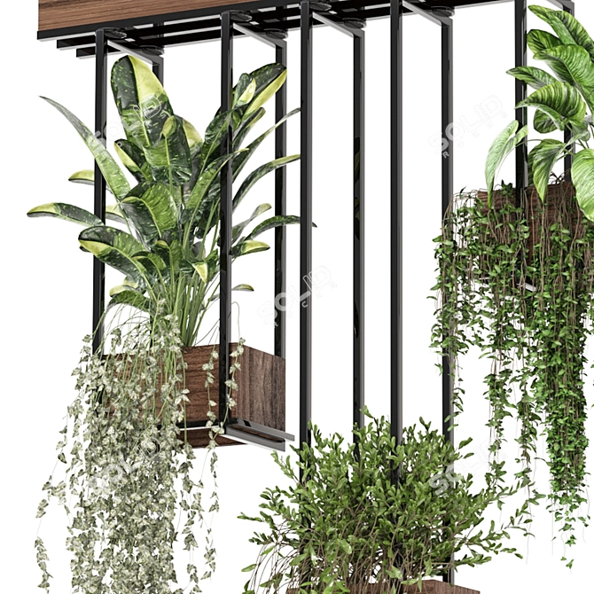  Metal Box Hanging Plant Duo 3D model image 2