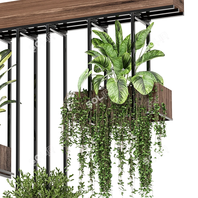  Metal Box Hanging Plant Duo 3D model image 3