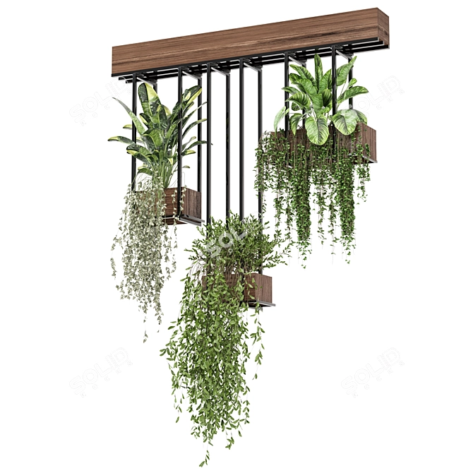  Metal Box Hanging Plant Duo 3D model image 5